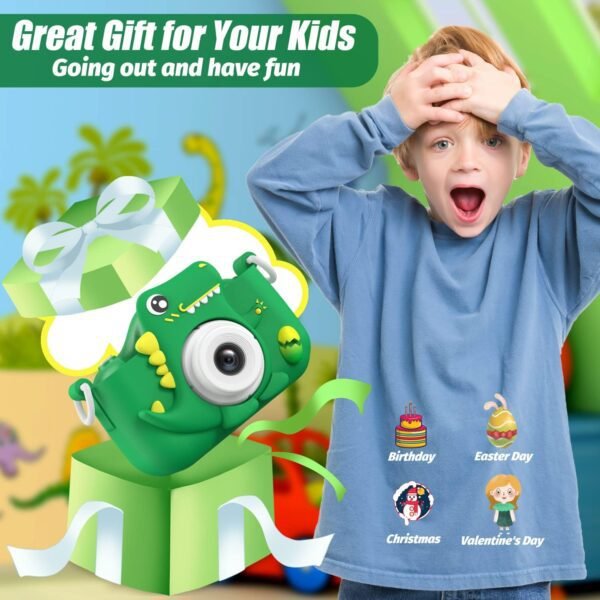 Upgrade Dinosaur Kids Camera, Christmas Birthday Gifts for G...