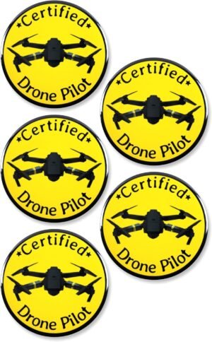 5 Pack - Certified Drone Pilot Pinback Button Badges - 5 Pack - Certified Drone Pilot Pinback Button Badges - 3 Inch