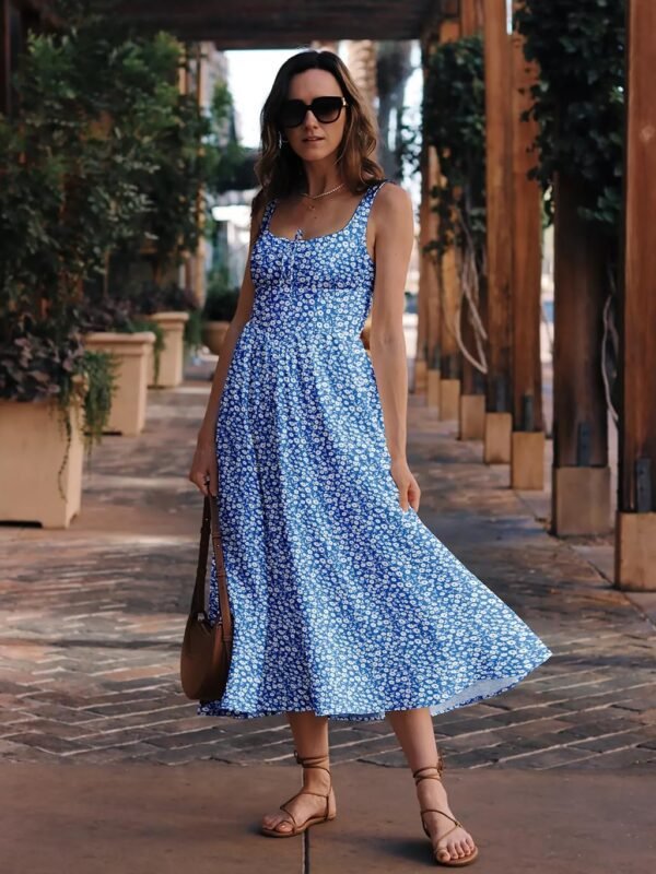 Women's Floral Corset Dress 2025 Summer Sleeveless A Line Bu...