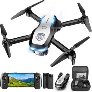 Drone with Camera 1080P FPV Foldable Drone for Beginners, Mini Drone with Altitude Hold, One Key Take Off/Land, Trajectory Flight, 3D Flip, 3 Speeds, Gravity Control,Toys for Boys Girls