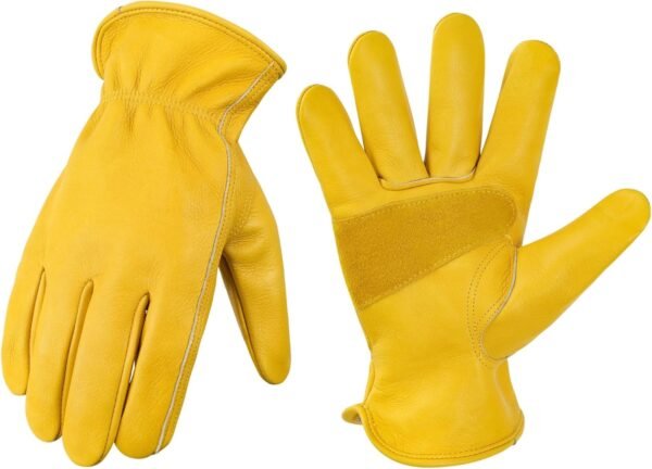 DULFINE Leather Work Gloves for Men & Women, Reinforced Dura...