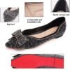 Women's Pointed Rhinestone Flat Shoes Glitter Flowers Weddin...