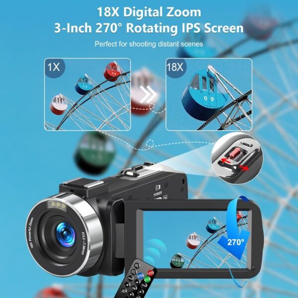 4K Video Camera Camcorder Ultra 80MP Vlogging Camera for You...