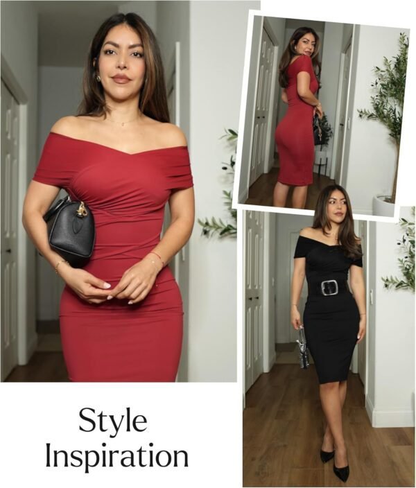 Popilush Off Shoulder Cocktail Dress Shapewear Tummy Control...