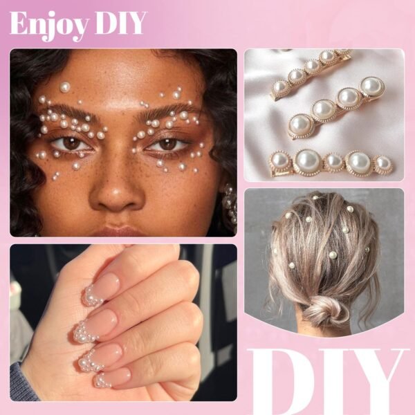 13000Pcs Flatback Pearls for Crafting (Ivory White/Beige), A...