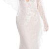 Luxury Lace Flare Sleeves Mermaid Wedding Dress Boho Beach S...