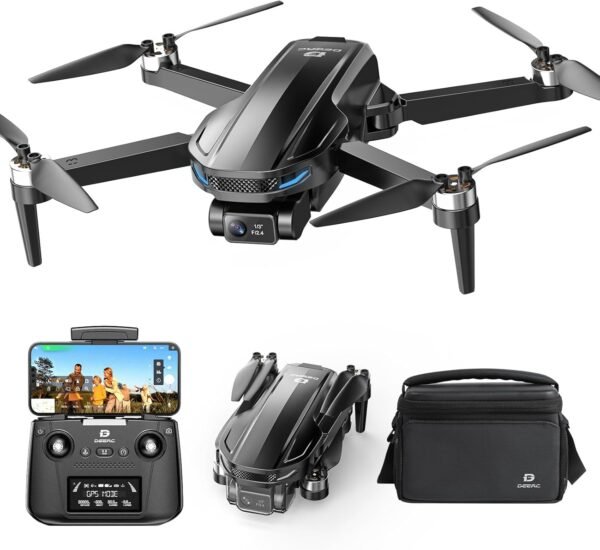 DEERC D65 2 Axis Mechanical Gimbal EIS GPS Drones with DEERC D65 2 Axis Mechanical Gimbal EIS GPS Drones with Camera for Adults 4K, 249g Foldable FPV Quadcopter Lightweight Drone with 30FPS Video, Brushless Motor, Follow Me, Auto Return, Wind Resistance