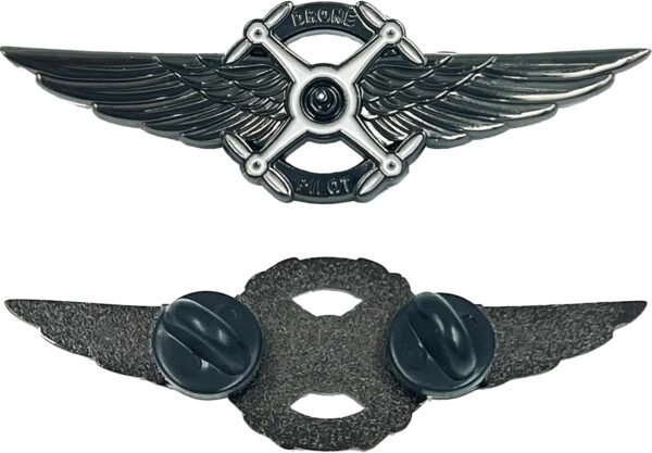 BL5-013 Full Size UAS FAA Commercial Drone Pilot Wings pin Black Tactical