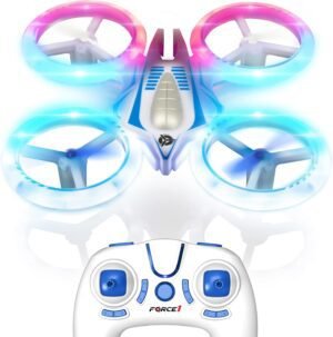 Force1 UFO 4000 Mini Drone for Kids - LED Remote Control Drone, Small RC Quadcopter for Beginners, 2.4GHz Remote Control, 360 Flips, 2 Speed UFO Flying Toy for Kids, 2 RC Toy Batteries