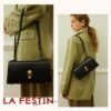 LAFESTIN Leather Shoulder Bag for Women with Adjustable Stra...