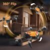 TT19 Foldable 4K Drone with Camera for Adults, 270° Obstacle Avoidance, Brushless Motor Drones RC Quadcopter with Optical Flow Positioning, Level 3 Wind Resistance, Altitude Hold (Orange)