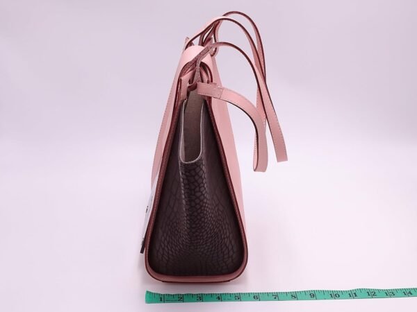 Handmade Shoulder Bag – Pink & Brown Italian Leather with Wo...