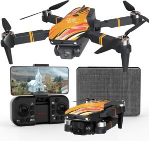 TT19 Foldable 4K Drone with Camera for Adults, 270° Obstacle Avoidance, Brushless Motor Drones RC Quadcopter with Optical Flow Positioning, Level 3 Wind Resistance, Altitude Hold (Orange)