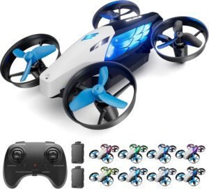 Drones for Kids 8-12 Mini Drone for Age 10-15 Boys Small Micro Indoor Nano RC Quadcopter,2-in-1 Remote Control Toy with 7+2Light Modes,5Flying Postures,Land Mode,Auto rotation,Circle Fly,Altitude Hold