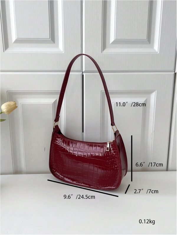 Women's Zipper Top Handle Shoulder Handbag Faux Leather Unde...