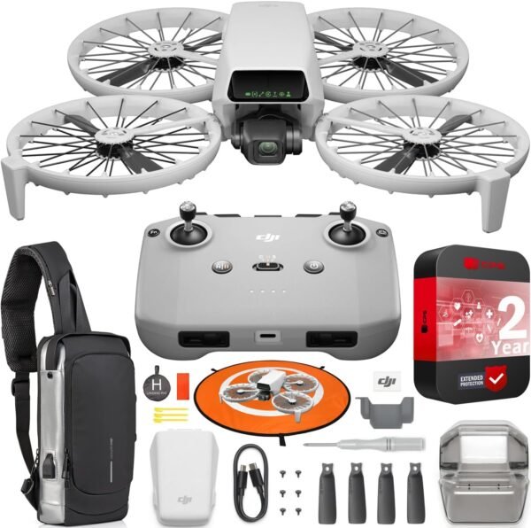 DJI Flip (RC-N3), Drone with 4K UHD Camera for Adults, Under 249 g, 3-Axis Gimbal Stabilization, Palm Takeoff, Auto Return, 31-Min Flight Time, Intelligent Flight Bundle with Deco Gear Accessories