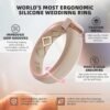 Egnaro Silicone Wedding Bands for Women, Inner Arc Ergonomic...