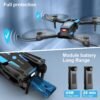 Drone with 1080P Camera - Foldable Remote Control Quadcopter with Voice Gesture Control, 3D Flip, One Key Start, Emergency Stop, 2 Batteries, Easier to use, Toy for Kids Adult Beginners