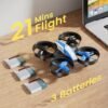 Holy Stone Mini Drone for Kids and Beginners RC Nano Quadcopter Indoor Small Helicopter Plane with Auto Hovering, 3D Flips, Headless Mode and 3 Batteries, Great Gift Toy for Boys and Girls, HS210 Blue