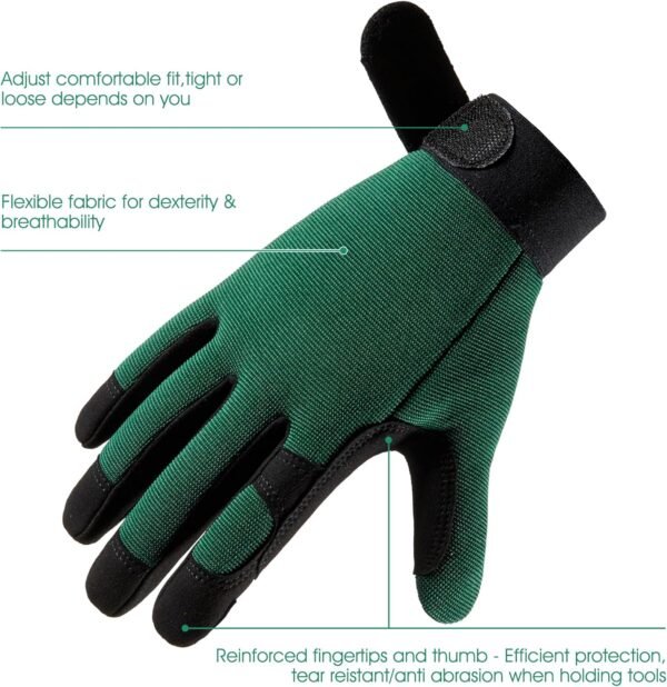 COOLJOB Thorn Proof Garden Gloves with Touchscreen Fingers f...