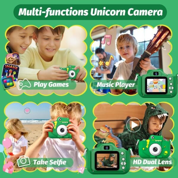 Upgrade Dinosaur Kids Camera, Christmas Birthday Gifts for G...