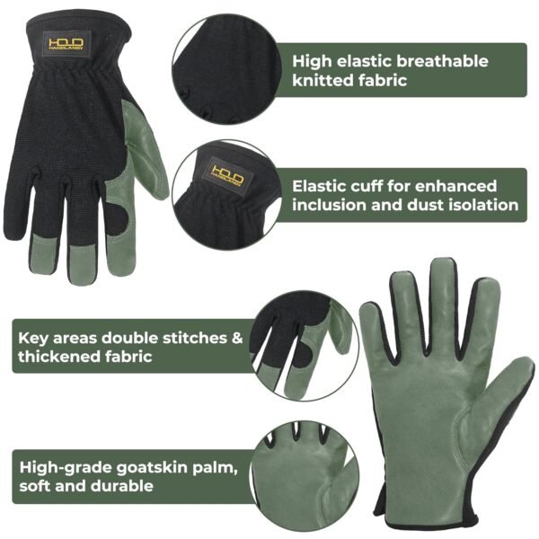 HLDD HANDLANDY Leather Gardening Gloves for Men, Utility Wor...