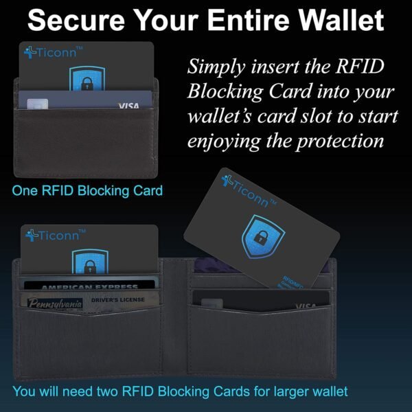 TICONN RFID Blocking Cards - 4 Pack, Premium Contactless NFC...
