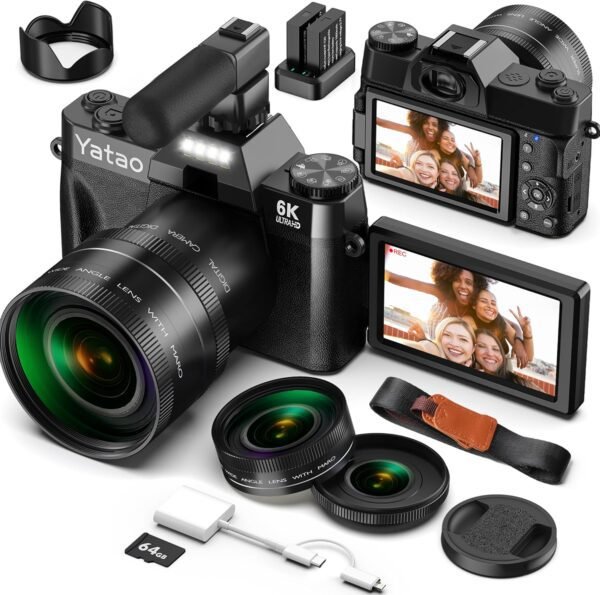 Yatao Digital Cameras for Photography and Vlogging, 6K 64MP ...
