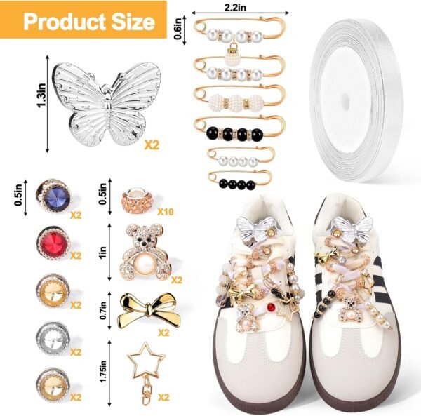 Mity rain 37Pcs Shoe Charms for Sneakers - Lace Charm Contai...