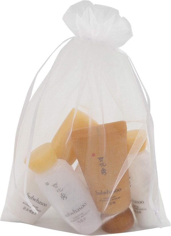 Wudygirl 100pcs 5X7 Inches White Organza Bags Christmas Draw...