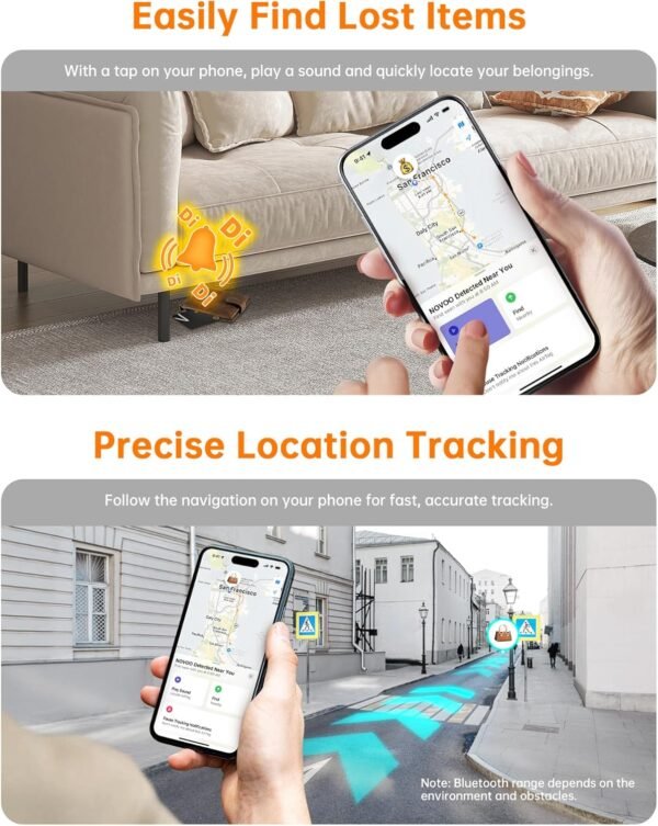 NOVOO SmartCard Wallet Tracker Card - 1.6mm, 6-Year Battery,...