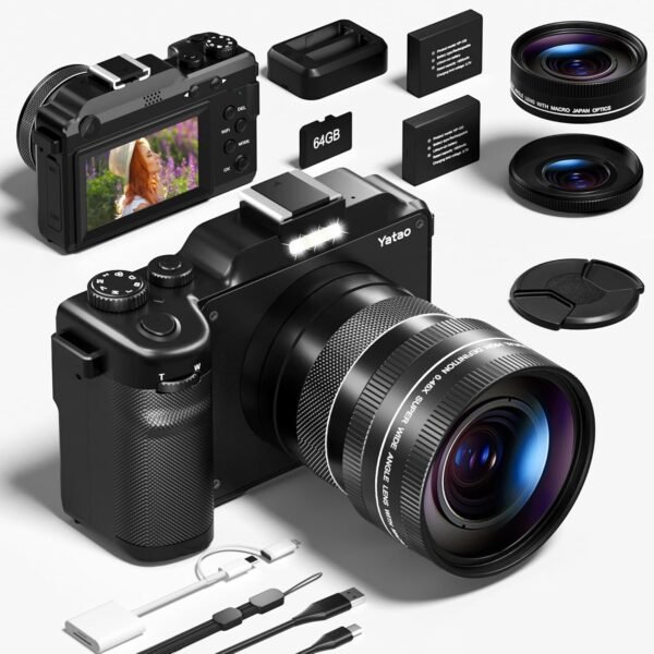 Yatao Digital Camera with WiFi, 4K 5K 64MP Photography Camer...