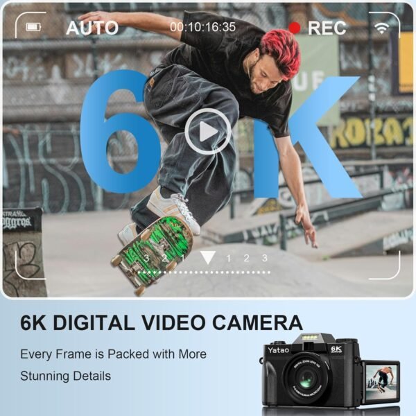Yatao Digital Cameras for Photography and Vlogging, 6K 64MP ...
