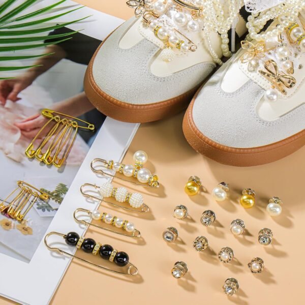 AIERSA Shoes Charms for Sneakers Socks, 43pcs Pearl Shoe Lac...
