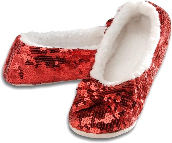 Snoozies Ballerina Bling Metallic Shine Women Slippers | Seq...