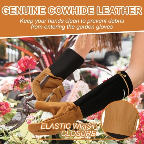 HLDD HANDLANDY Long Gardening Gloves, Thorn Proof Rose Pruni...