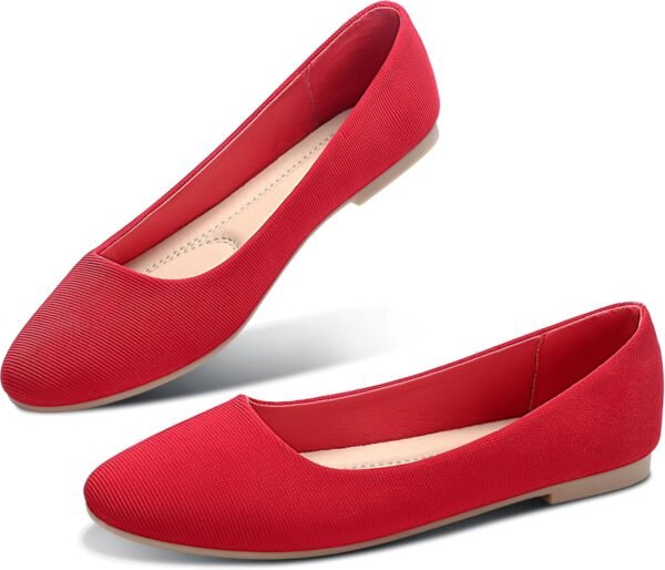 Obtaom Round Toe Women Flat Shoes Slip on Girls Dress Black ...