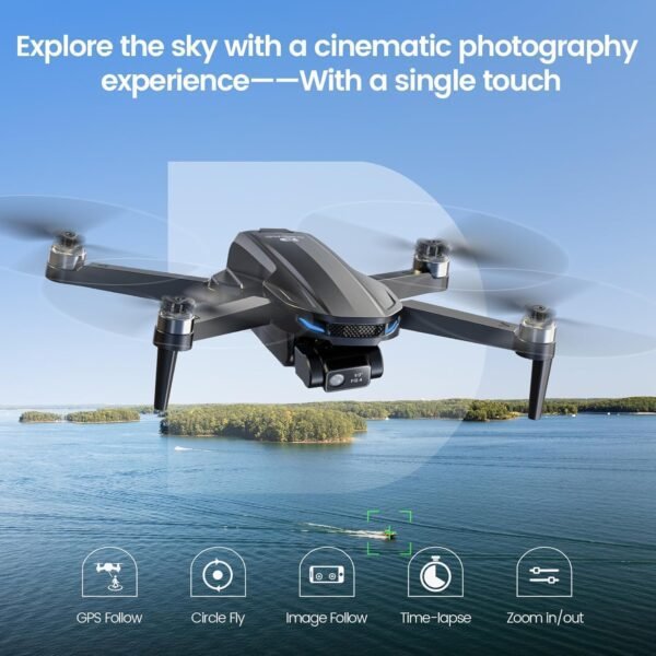 81kOB9pJCxL._AC_SL1500_.jpg DEERC D65 2 Axis Mechanical Gimbal EIS GPS Drones with Camera for Adults 4K, 249g Foldable FPV Quadcopter Lightweight Drone with 30FPS Video, Brushless Motor, Follow Me, Auto Return, Wind Resistance