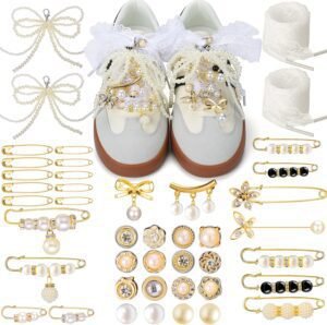 AIERSA Shoes Charms for Sneakers Socks, 43pcs Pearl Shoe Lac... AIERSA Shoes Charms for Sneakers Socks, 43pcs Pearl Shoe Lac...