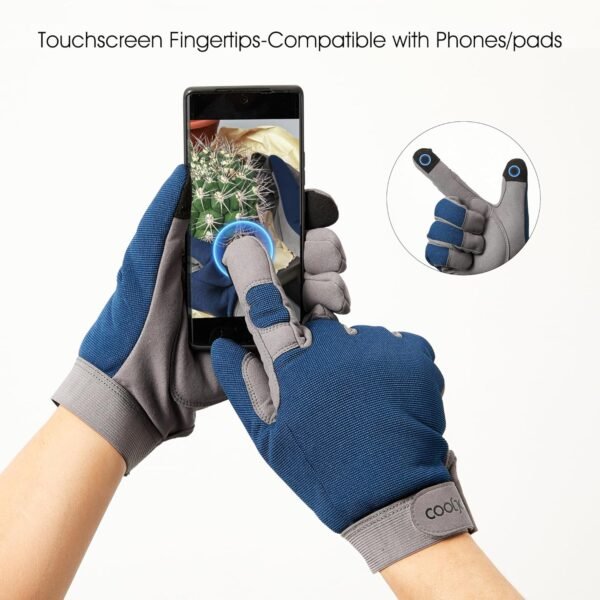 COOLJOB Thorn Proof Garden Gloves with Touchscreen Fingers f...