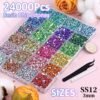 24000Pcs Resin Rhinestones with Tweezers for Crafting, Mixed...