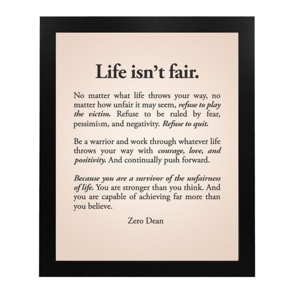 Life Isn't Fair - Inspirational Wall Decor, Our Typography M...
