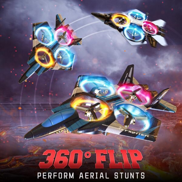 81pCBUk9wuL._AC_SL1500_.jpg BEZGAR Brushless Drones for Kids | 2.4GHZ RC Plane with Camera, 6-axis Gyro Remote Control Airplane, 360° Flip Fighter Jet Toy, Toys for ages 8-13 with Colorful LED Navigation Lights Blue