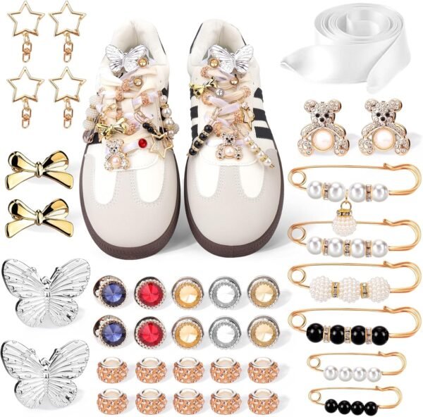 Mity rain 37Pcs Shoe Charms for Sneakers - Lace Charm Contai...