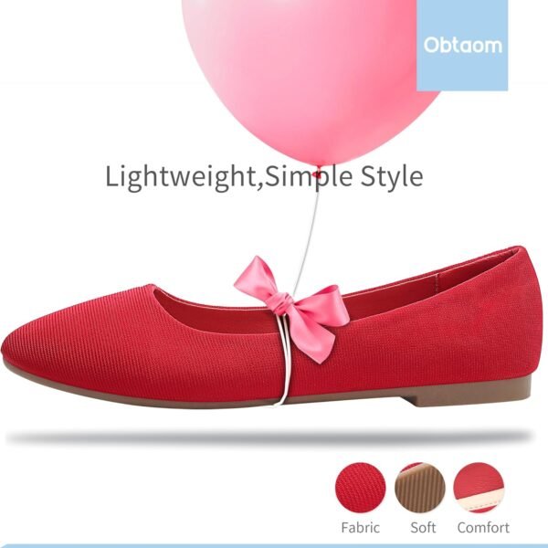 Obtaom Round Toe Women Flat Shoes Slip on Girls Dress Black ...