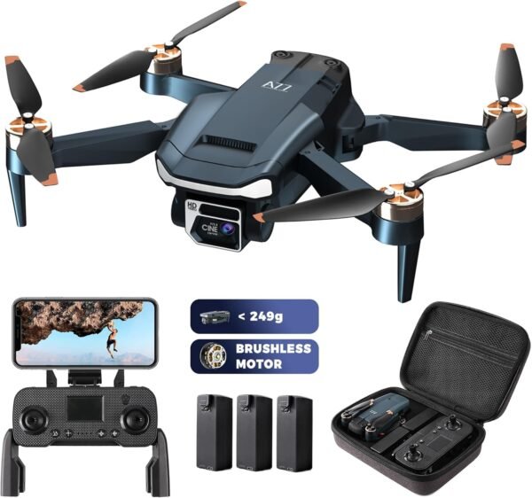 81qtf5grgTL._AC_SL1500_.jpg 2650 ft Long Range Super Enduring Brushless Motor Drone with 84 Mins Super Long Flight Time, Drone with 4K HD Camera for Beginners, CHUBORY A77 WiFi FPV Quadcopter, Follow Me, Auto Hover, 3 Batteries