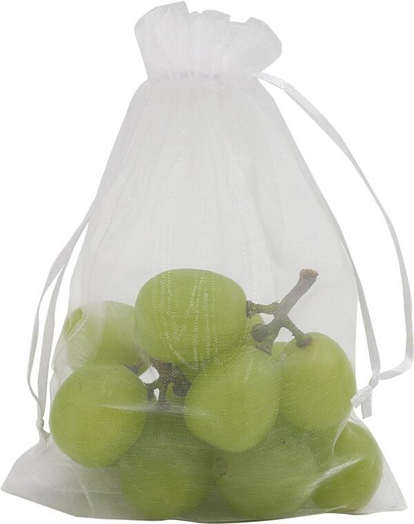 Wudygirl 100pcs 5X7 Inches White Organza Bags Christmas Draw...