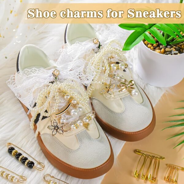 AIERSA Shoes Charms for Sneakers Socks, 43pcs Pearl Shoe Lac...