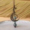 MINACHI Vintage Bohemian Hippie Ceramic Beads Crescent Moon ...