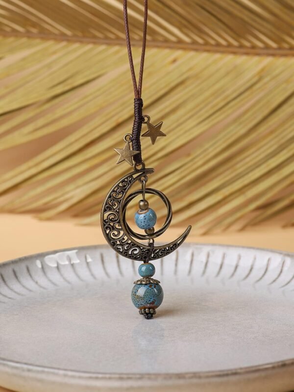 MINACHI Vintage Bohemian Hippie Ceramic Beads Crescent Moon ...